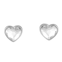 Σκουλαρίκια Καρδιές Σε Ασήμι 925 με λευκή πέτρα P.Q. EUROPEAN CRYSTALS / SK-E3071WL1