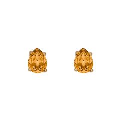Ασημένια σκουλαρίκια 925 με Χρύσωμα Κ18 και Citrine πέτρες P.Q. EUROPEAN CRYSTALS / SK-VE9001CG1