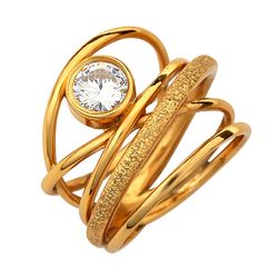 Χειροποίητο ασημένιο δαχτυλίδι με χρύσωμα Κ18 και πέτρα ζιργκόν / ANO By ARTE / AD-AP0813SFLX