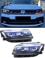 ΦΑΝΑΡΙΑ ΕΜΠΡΟΣ LED VW Tiguan II Mk2 (2016-up) R-Line Matrix Design Sequential Dynamic Turning Lights