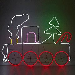 Τρενο 95*68cm, 8m neon led rope light, με διαφορα χρωματα, με μετασχηματιστη, προεκταση παροχησ 5m, ip44