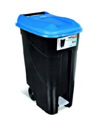 Κάδος απορριμάτων 80L πλαστικός με ρόδες & πεντάλ ΜΠΛΕ (44433023)