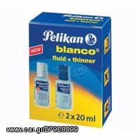 Διορθωτικό σετ PELIKAN BLANCO υγρό με διαλυτικό  2χ 20ml