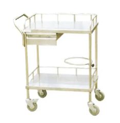 Τραπέζι νοσηλείας inox με δύο ράφια και συρτάρι ΚΒ12Α