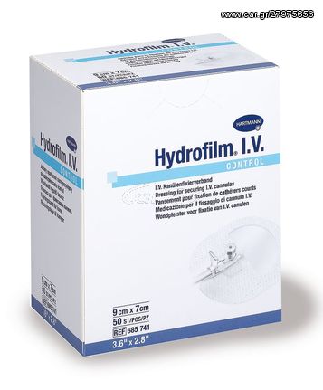 Hydrofilm I.V. Control Αυτοκόλλητο επίθεμα στερέωσης βελόνης Hartmann 9x7cm 50τμ