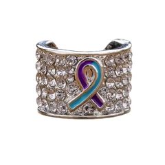 Charms στηθοσκοπίων - Causes Purple and Tirquoise Ribbon