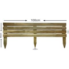 Διαχωριστικό παρτέρι - Οριζόντιο - πλακέ ξύλο - 100x40cm-Tesias Wooden Products