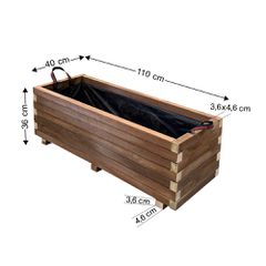 Ζαρντινιέρα Ξύλινη Παραλ/μη 110x40x36cm