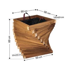 Γλάστρα εισόδου τετράγωνη στριφτή - 50x50x60