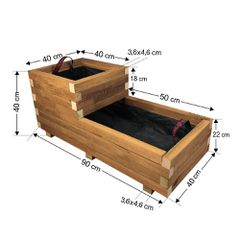 Ζαρντινιέρα δύο επιπέδων Νο2 90x40x40