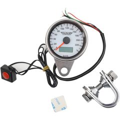 ΚΟΝΤΕΡ 220 KM/H WHITE FACE PROGRAMMABLE MINI ELECTRONIC SPEEDOMETER WITH ODOMETER/TRIPMETER 2.37" ΓΙΑ 99-03 BIG TWIN & 86-03 XL