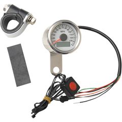 ΚΟΝΤΕΡ ELECTRONIC SPEEDOMETER 1.8" POLISHED WHITE FACE ΓΙΑ 99-03 BIG TWIN & 86-03 XL