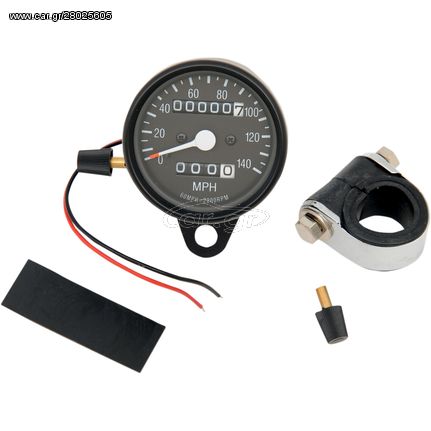 ΚΟΝΤΕΡ 2.4" MECHANICAL SPEEDOMETER 2:1 W/ TRIP-METER BLACK HOUSING BLACK FACE ΓΙΑ 91-94 XL