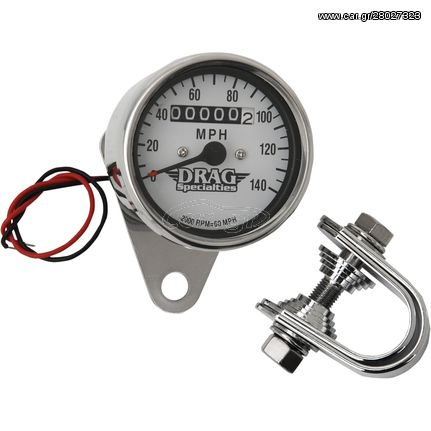 ΚΟΝΤΕΡ 2.4" MECHANICAL SPEEDOMETER 2:1 CHROME WHITE FACE ΓΙΑ 86-90 XL