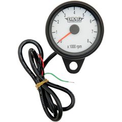 ΚΟΝΤΕΡ 2.4" TACHOMETER 8000RPM LED BLACK HOUSING WHITE FACE ΓΙΑ 99-03 TWIN CAM, 86-03 XL