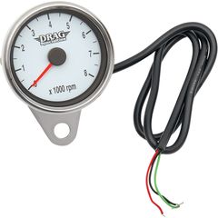 ΚΟΝΤΕΡ 2.4" TACHOMETER 8000RPM LED CHROME WHITE FACE RED NEEDLE ΓΙΑ 99-03 TWIN CAM, 86-03 XL