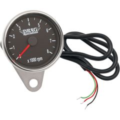 ΚΟΝΤΕΡ 2.4" TACHOMETER 8000RPM LED CHROME BLACK FACE RED NEEDLE ΓΙΑ 99-03 TWIN CAM, 86-03 XL