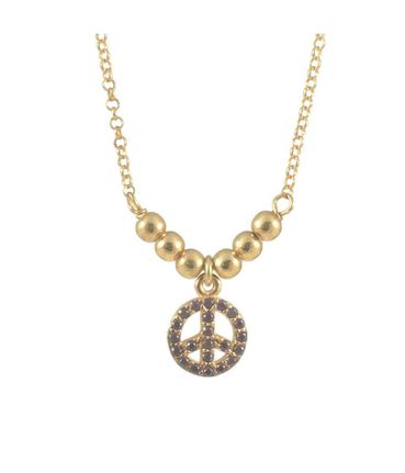 Κολιέ από ασήμι 925 με το σήμα της ειρήνης 22086