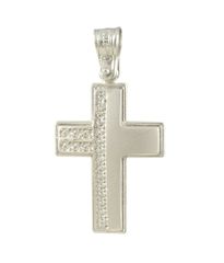 Σταυρός βαπτιστικός σε λευκό χρυσό K14 3235