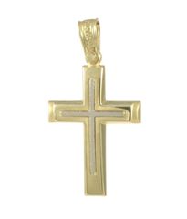 Σταυρός βαπτιστικός σε χρυσό Κ14 λουστραρισμένος 31543