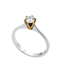 Δαχτυλίδι μονόπετρο σε λευκό χρυσό Κ18 244100