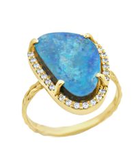 Δαχτυλίδι σε χρυσό Κ14 με φυσική πέτρα οπάλιο 15534