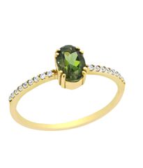 Δαχτυλίδι σε χρυσό Κ14 με φυσική τουρμαλίνη 18103