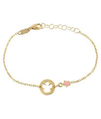 Παιδικό βραχιόλι χρυσό Κ9 με άγγελο και αστέρι σμάλτο BB09338