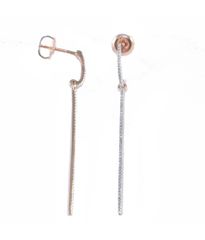 Σκουλαρίκια ροζ χρυσό Κ14 μπάρες με 112 φυσικά διαμάντια 40330120W