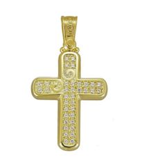 Σταυρός βαπτιστικός χρυσός Κ14 λουστραριστός 3751