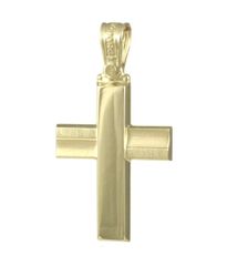 Σταυρός βαπτιστικός σε χρυσό Κ14 λουστραριστός 25535