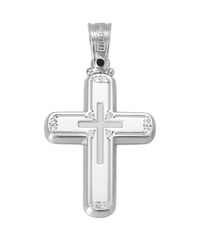 Σταυρός βαπτιστικός σε λευκό χρυσό Κ14 λουστραριστός 3948