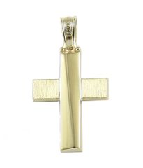 Σταυρός Χρυσός Κ14 Λουστραριστός & Τροχισμένος 3643