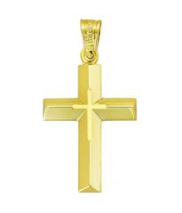 Σταυρός σε χρυσό Κ14 λουστραριστός και ματ Σταυρό στην μέση 34236