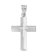 Σταυρός βαπτιστικός σε λευκό χρυσό Κ14 λουστραριστός 33236