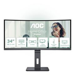 AOC CU34P3CV Οθόνη Υπολογιστή 86,4 cm (34") 3440 x 1440 UltraWide Quad HD LED Μαύρη