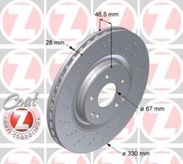  Δισκόπλακες ZIMMERMAN 362420 εμπρός 330X28 (ΑΝΑ ΚΟΜΜΑΤΙ) Mercedes W203/W208/W209/R171 SLK