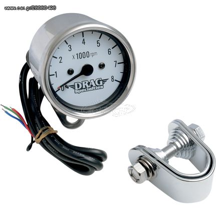 ΚΟΝΤΕΡ 2.4" TACHOMETER 8000RPM BULB CHROME WHITE FACE ΓΙΑ 99-03 TWIN CAM, 86-03 XL