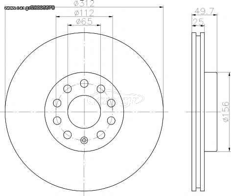 Δισκόπλακα εμπρόσθια 312x25 (ΚΑΙΝΟΥΡΓΙΟ). AUDI . Q3  2012-2018