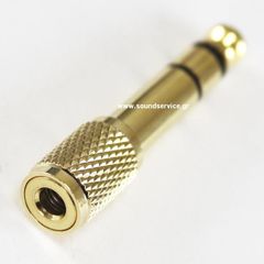 ADAPTOR ΒΥΣΜΑ ΚΑΡΦΙ ΜΙΚΡΟ 3.5 ΣΕ ΚΑΡΦΙ ΜΕΓΑΛΟ 6.3 STEREO ΜΕΤΑΛΛΙΚΟ GOLD