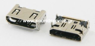 HDMI-MINI ΒΥΣΜΑ 19-PIN SMD ΠΛΑΚΕΤΑΣ