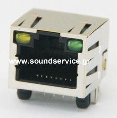 EC-3 ΒΥΣΜΑ ETHERNET RJ45 ΜΕ 2xLED 8+4-PIN ΠΛΑΚΕΤΑΣ ΚΟΝΤΟ ΓΩΝΙΑ