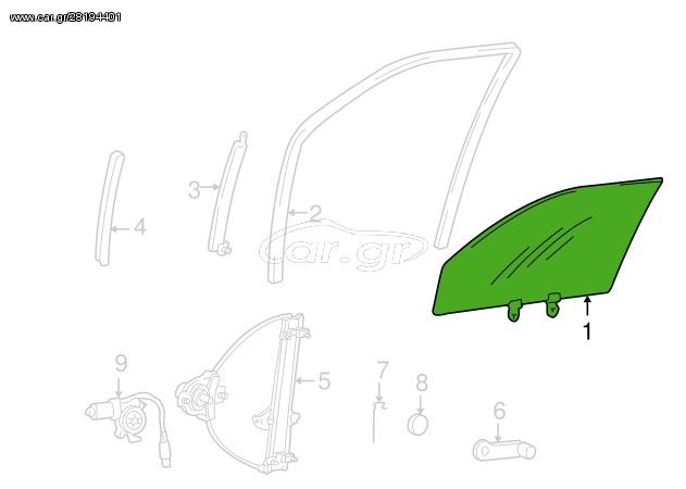 ΤΖΑΜΙ ΠΟΡΤΑΣ ΕΜΠΡΟΣ ΔΕΞΙΑ (ΣΥΝΟΔΗΓΟΥ) HYUNDAI ACCENT 1999-2005