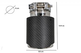 ΜΠΟΥΚΑ ΕΞΑΤΜΙΣΗΣ CARBON MAT ΓΙΑ BMW 3 COMPACT (E36) (6cm/2.36inch)