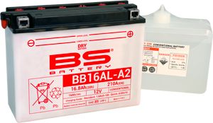 Μπαταρία Μοτοσυκλέτας BS-BATTERY  BB16AL-A2  DRY 16.8AH 210EN Αντιστοιχία YB16AL-A2
