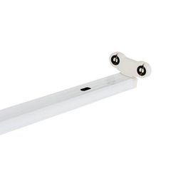 Φωτιστικό κενό διπλό SLIM για λάμπες T8 led tube με τροφοδοσία 2 άκρων 2x1.50m σε λευκό χρώμα IP20