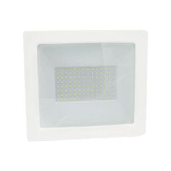 Λευκός προβολέας LED-SMD 100W 230V με θερμό φως 3000K ευρείας δέσμης 120° IP65 από αλουμίνιο με 50εκ καλώδιο
