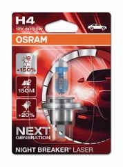 Osram H4 Night Breaker Laser +150% 12V 1τμχ (Blister)