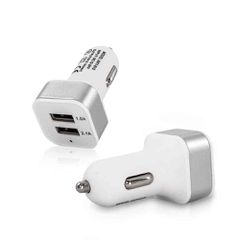 Διπλος φορτιστης αυτοκινήτου λευκός OEM 2x USB 2,1A+1A A186