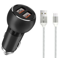 Φορτιστής Αυτοκινήτου LDNIO (Qualcomm Quick Charge 3) C503Q Dual USB 3A + Καλώδιο Micro USB